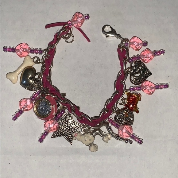 Pink Poodle Charm Bracelet Chunky Princess - Picture 1 of 5